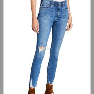 Mid-Rise Distressed Skinny Ankle Jeans